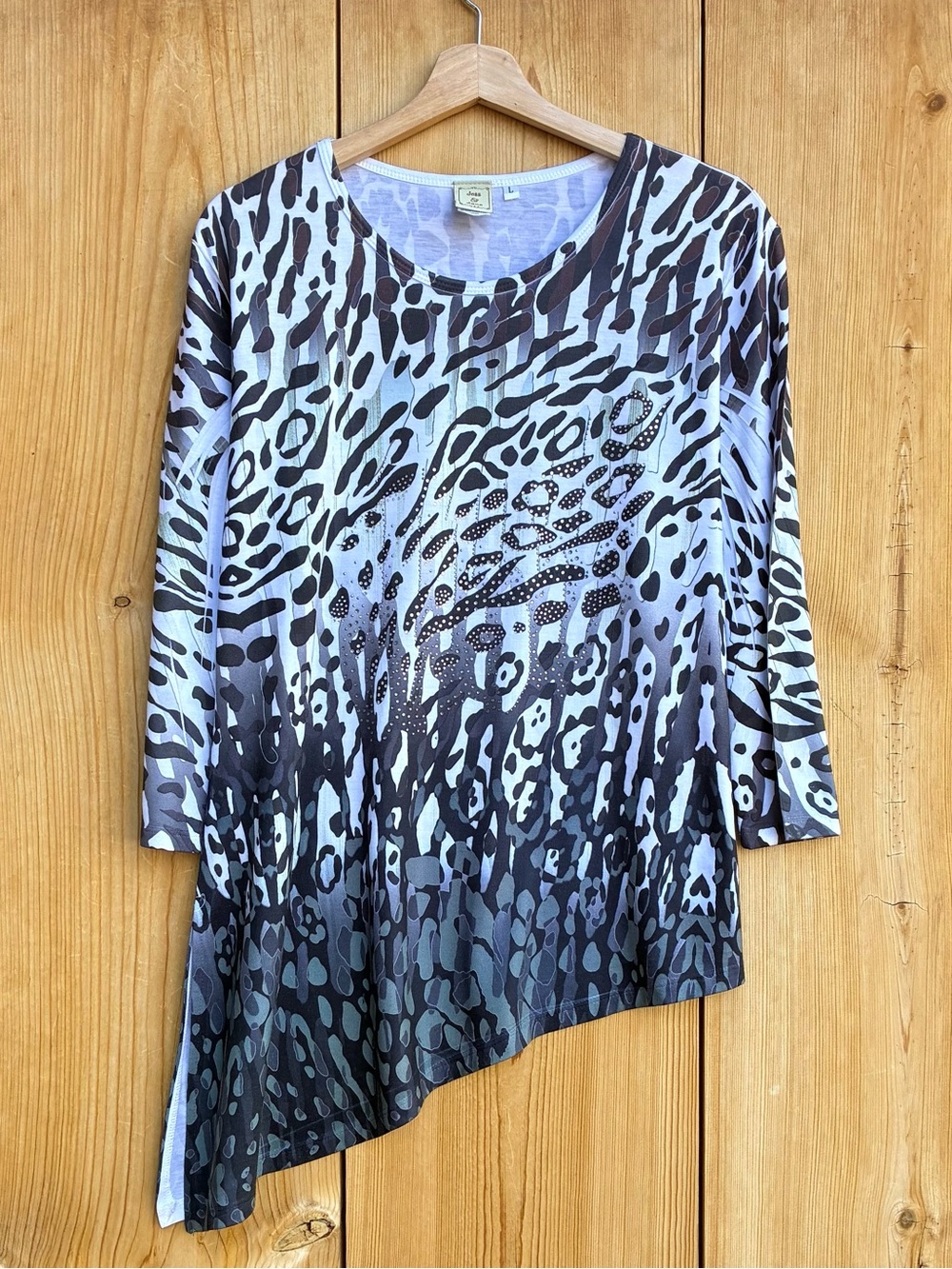 Jess & Jane Asymmetrical Sequin Top Sz Large